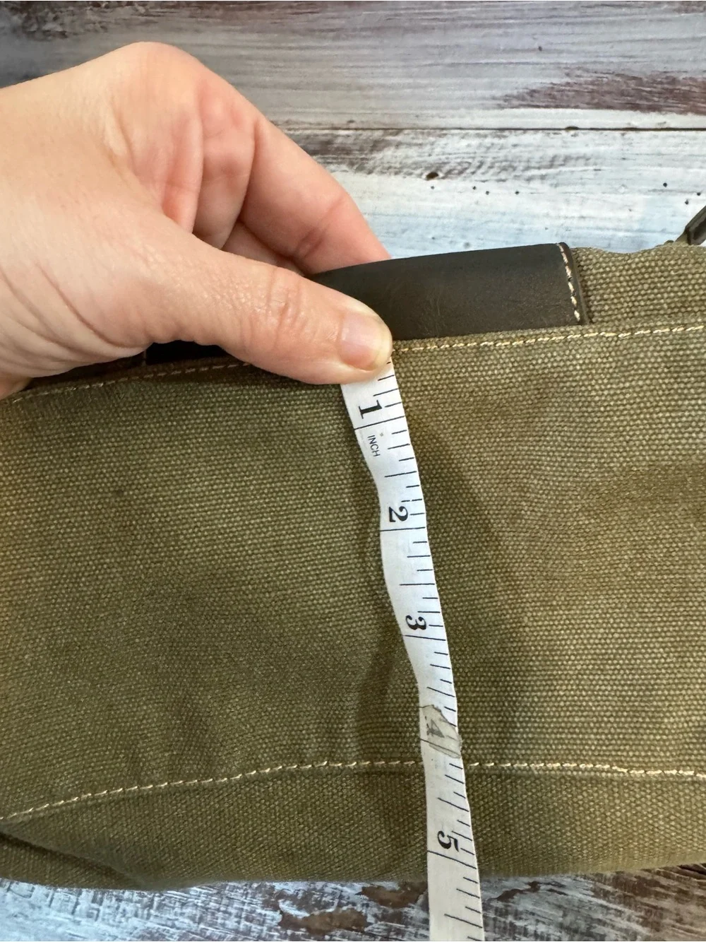 Canvas Crossbody Bag in Olive Green